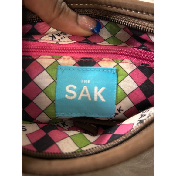 The Sak Brown Crochet Woven Crossbody Bag Purse Small - Picture 6 of 7